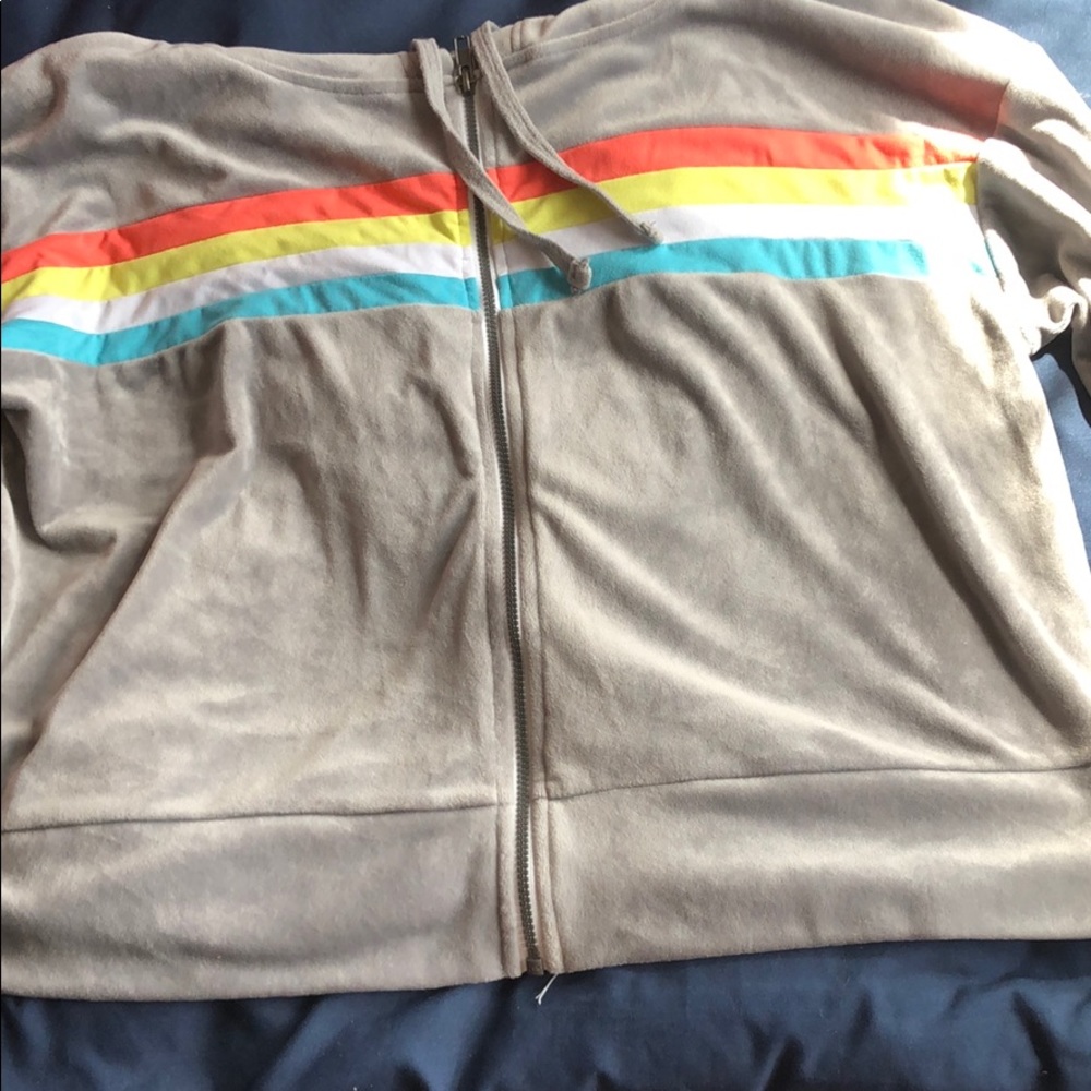 Velvet zip up hoodie